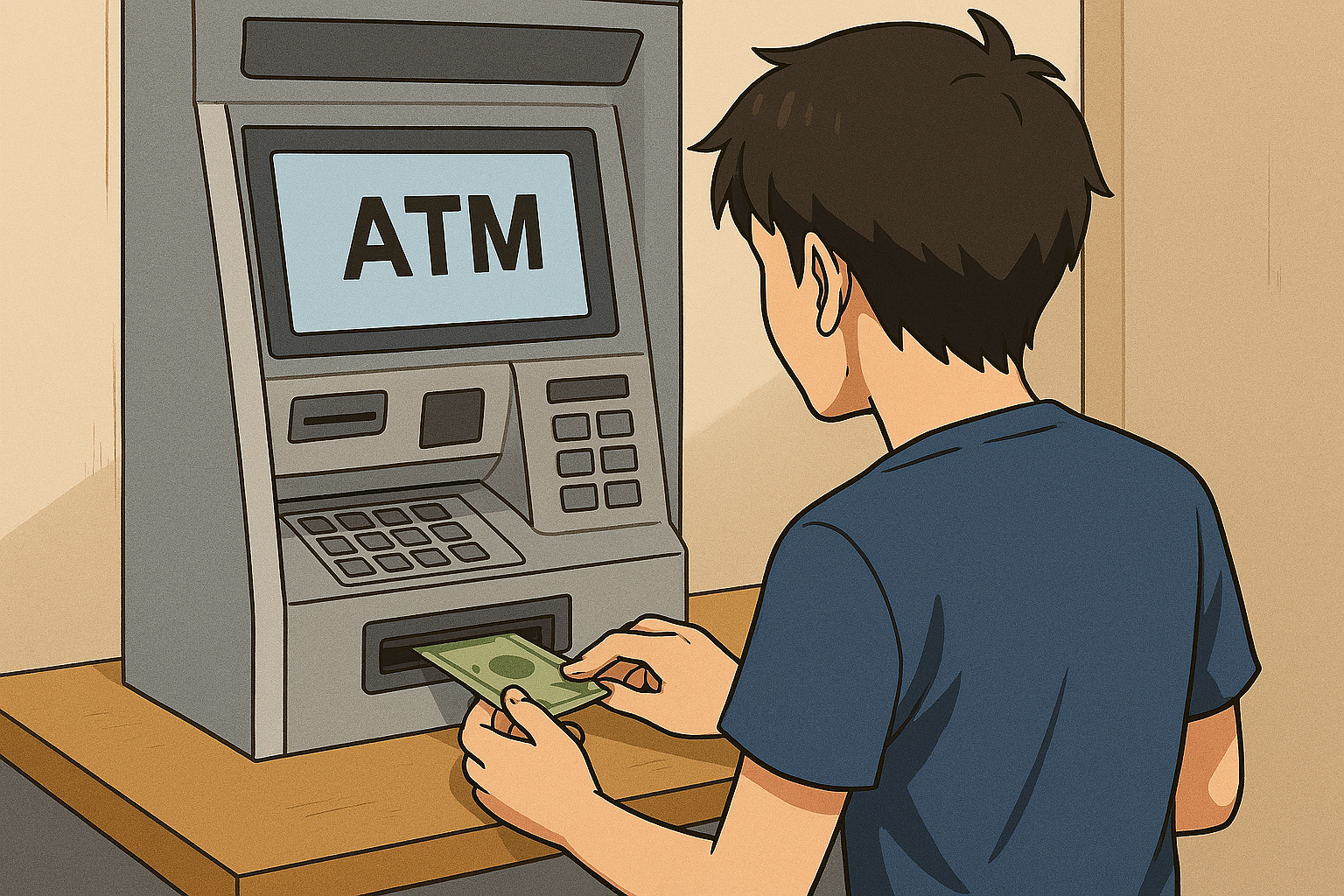 運彩會員在 ATM 機台進行入金轉帳操作